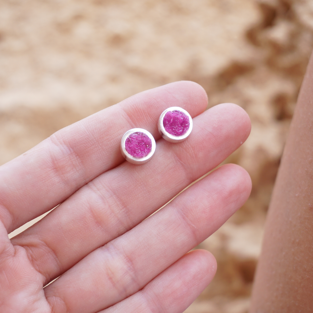 Moon Cobalt Calcite Earrings