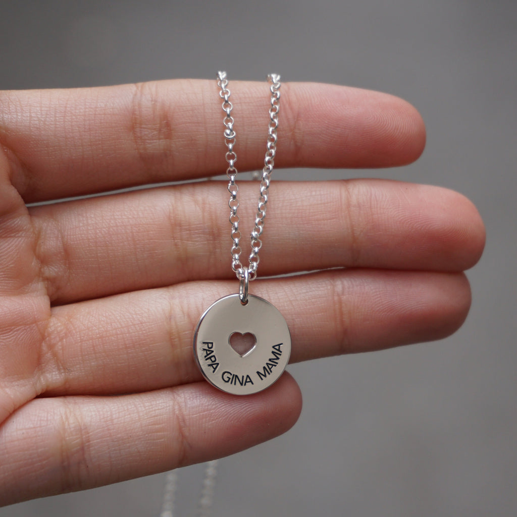 Collier disque coeur