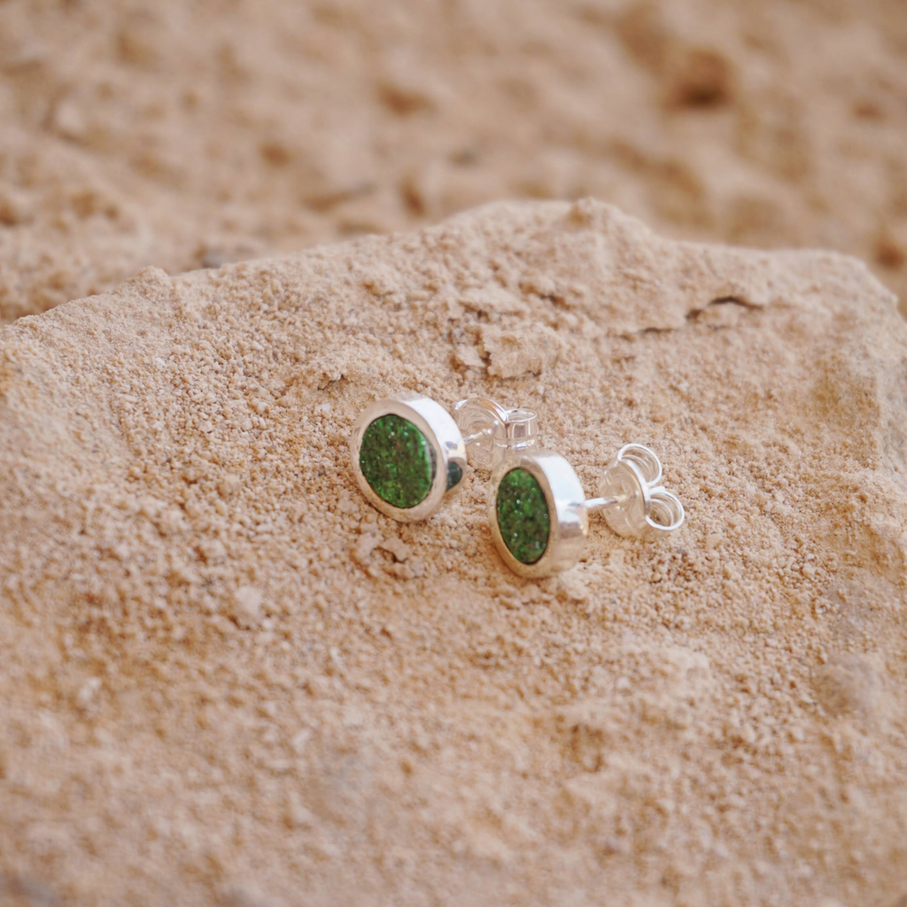 Moon Uvarovite Earrings