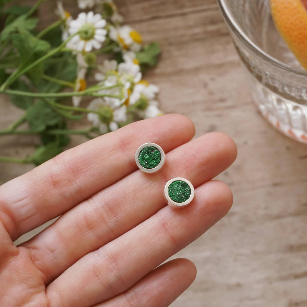 Moon Uvarovite Earrings