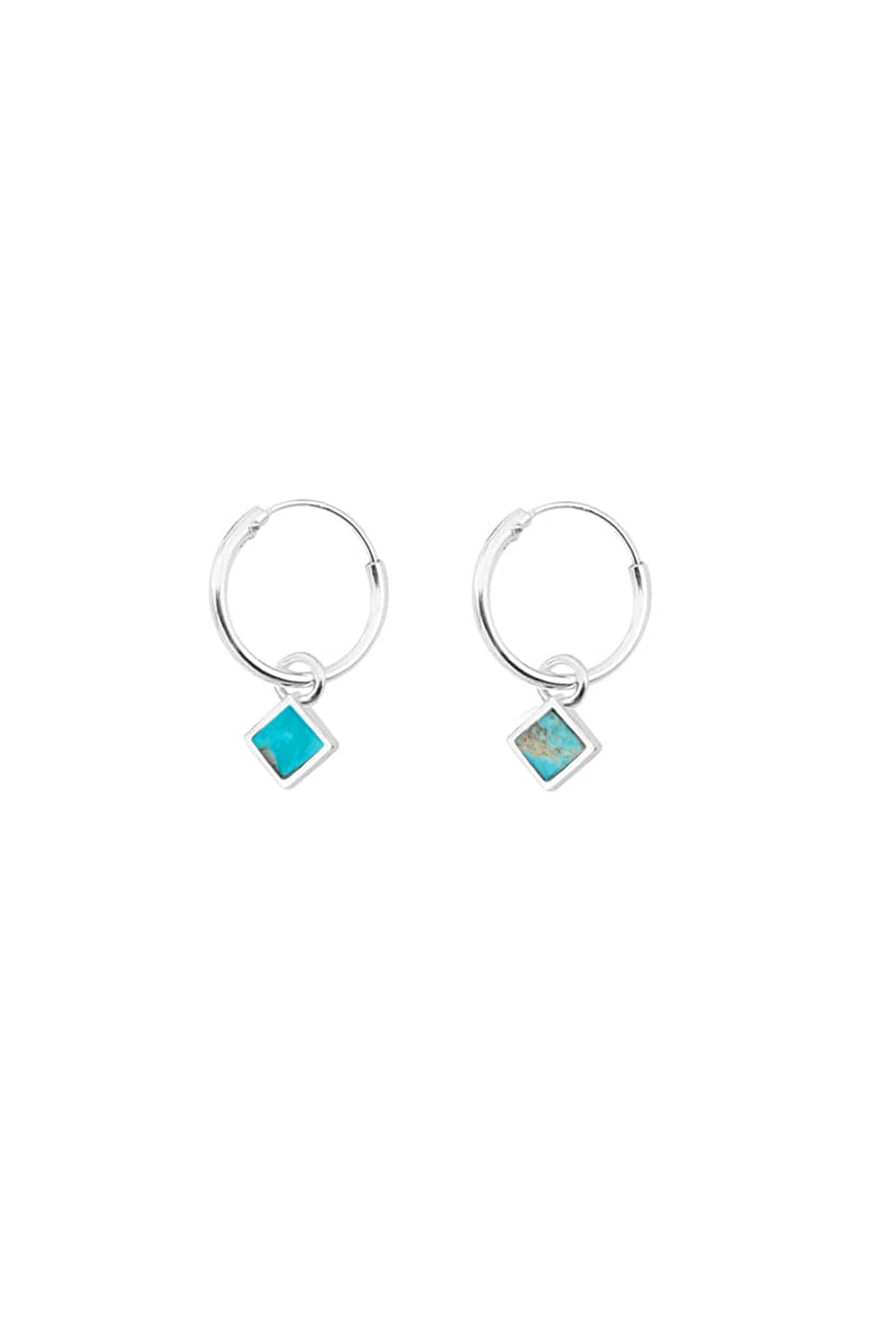 Boucles d'oreilles créoles turquoise Rumba