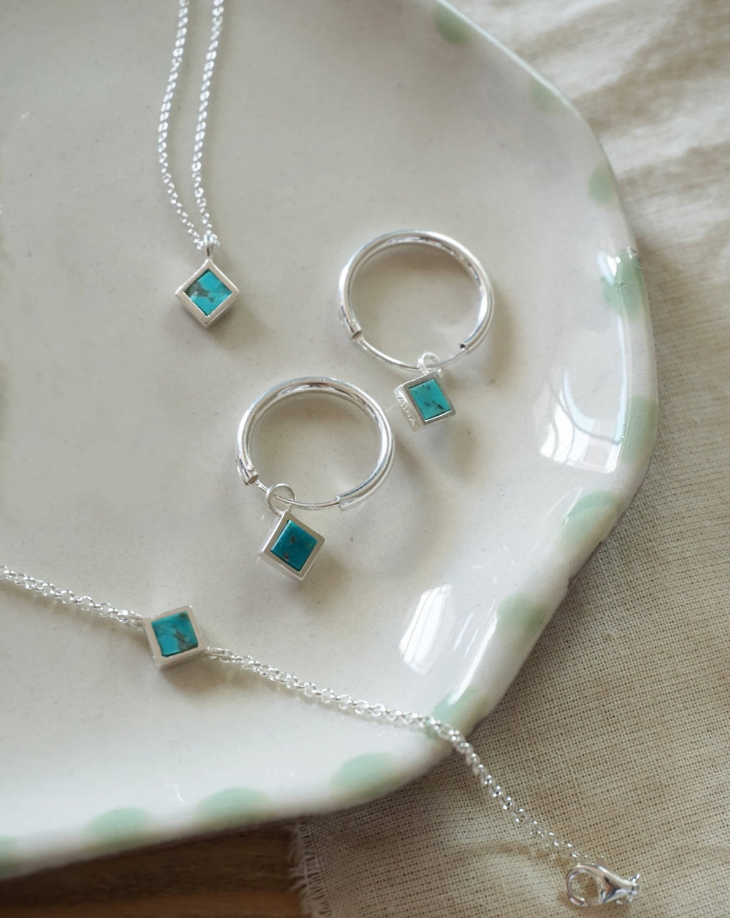 Rumba Turquoise Hoop Earrings