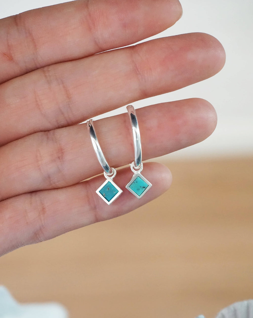 Rumba Turquoise Hoop Earrings