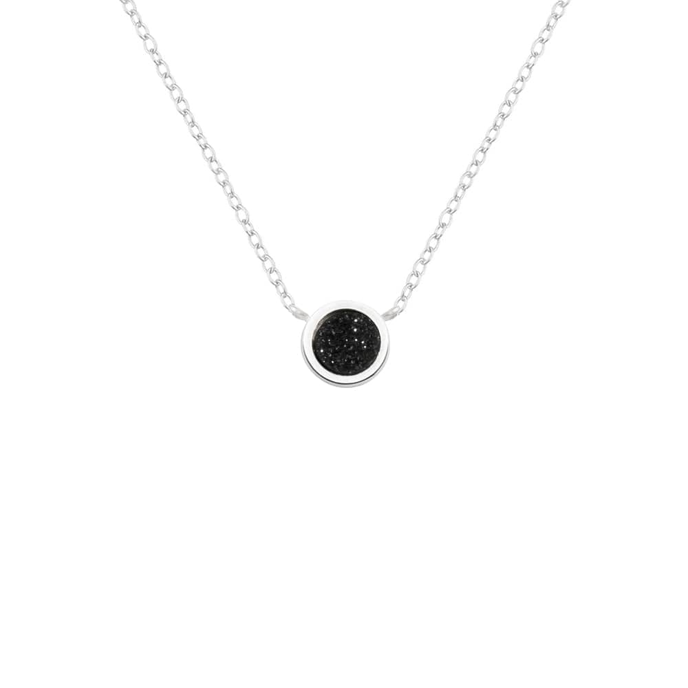 Crystallized Onyx Moon Necklace