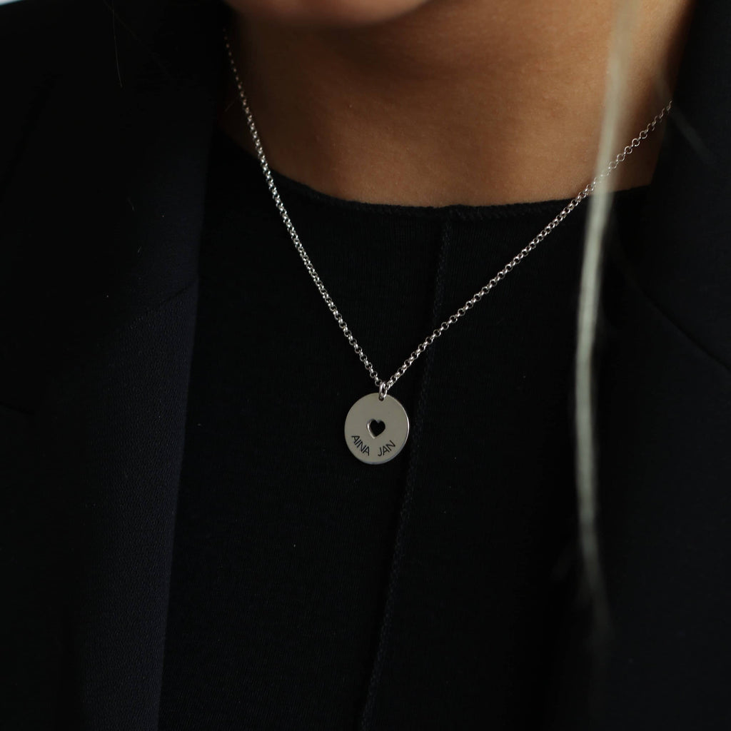 Collier disque coeur